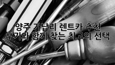 양주 가납리 렌트카 추천: 후기와 함께 찾는 최고의 선택!